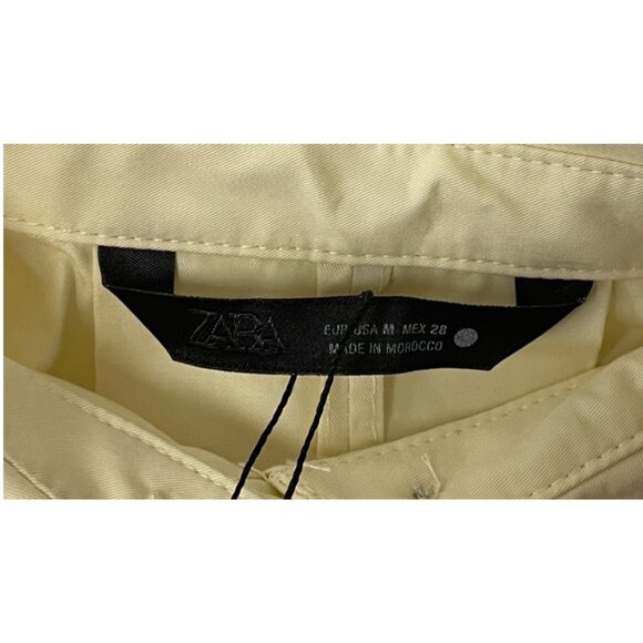 Zara Womens Poplin Shirt Dress Medium M Light Yellow Button Front 2946/479 NWT - Picture 5 of 16